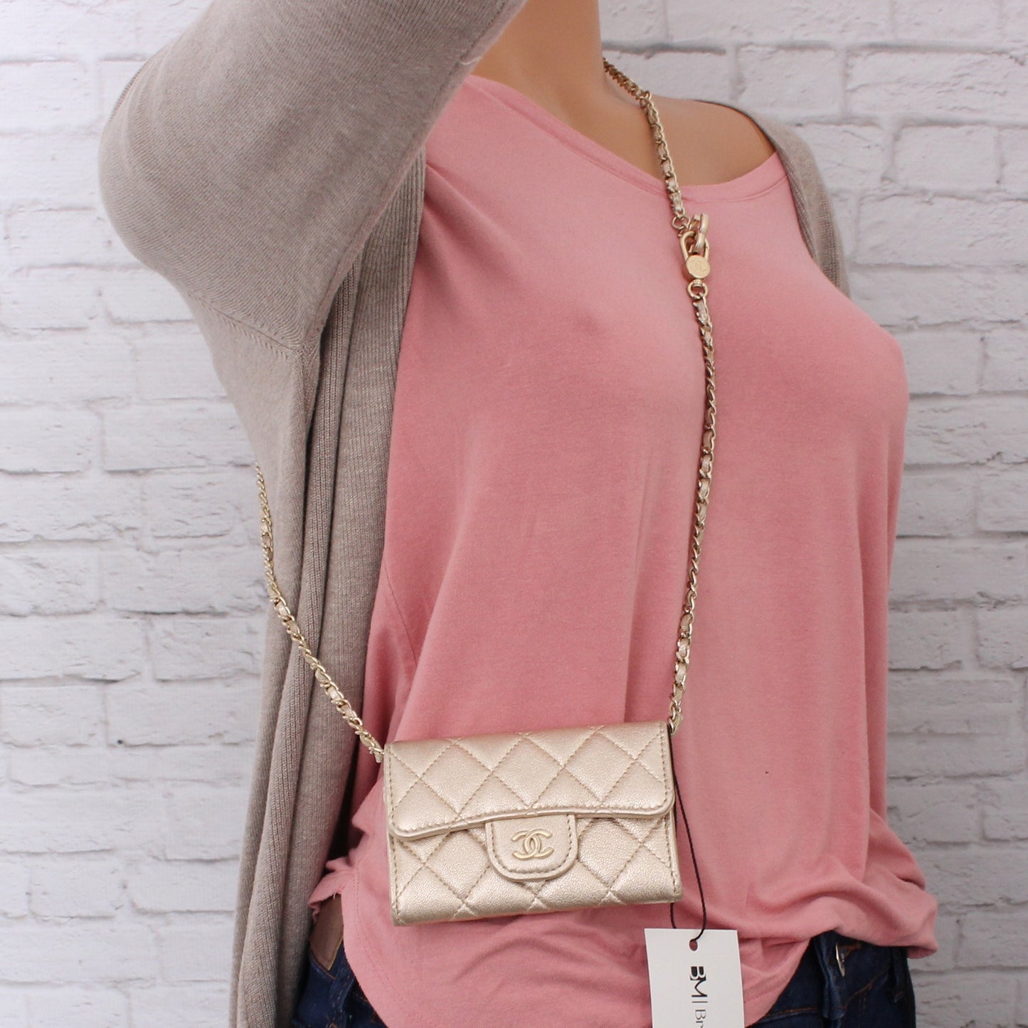 Chanel Classic Single Flap Gold Lambskin Leather Shoulder Crossbody Purse A4603