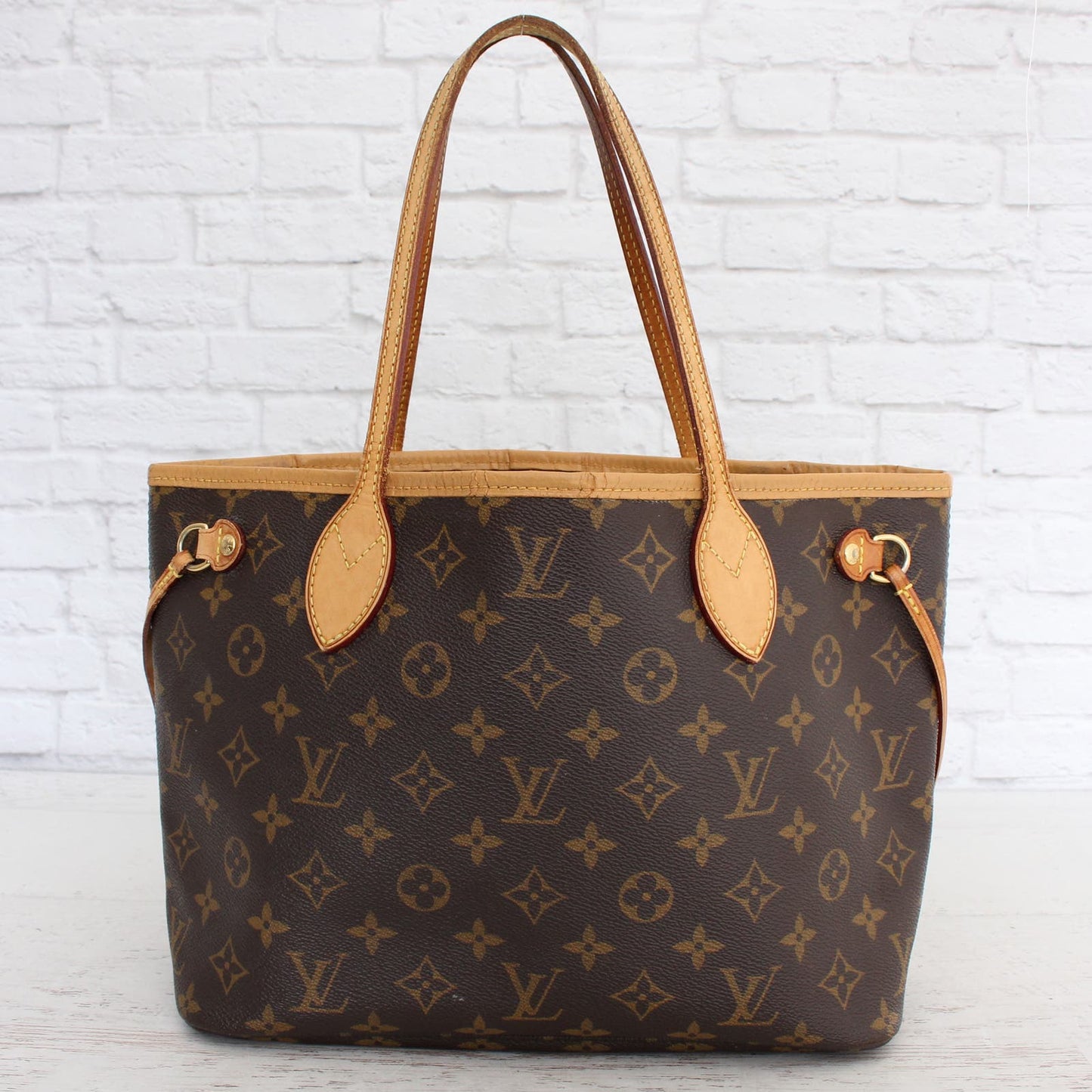 Louis Vuitton Neverfull PM Small Monogram GOOD Tote Shoulder Leather