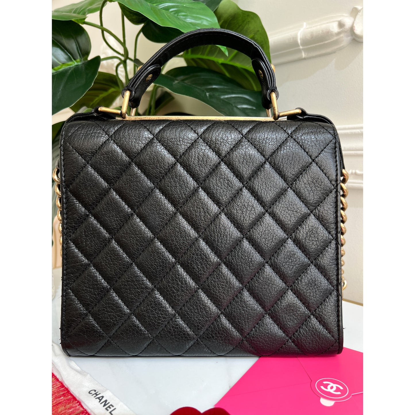 Chanel Rita Quilted Lambskin Black Leather Crossbody & Satchel Handbag