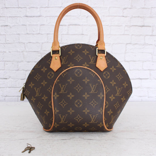 Louis Vuitton Ellipse PM Monogram Satchel Purse Handbag Zip Tote LV LV