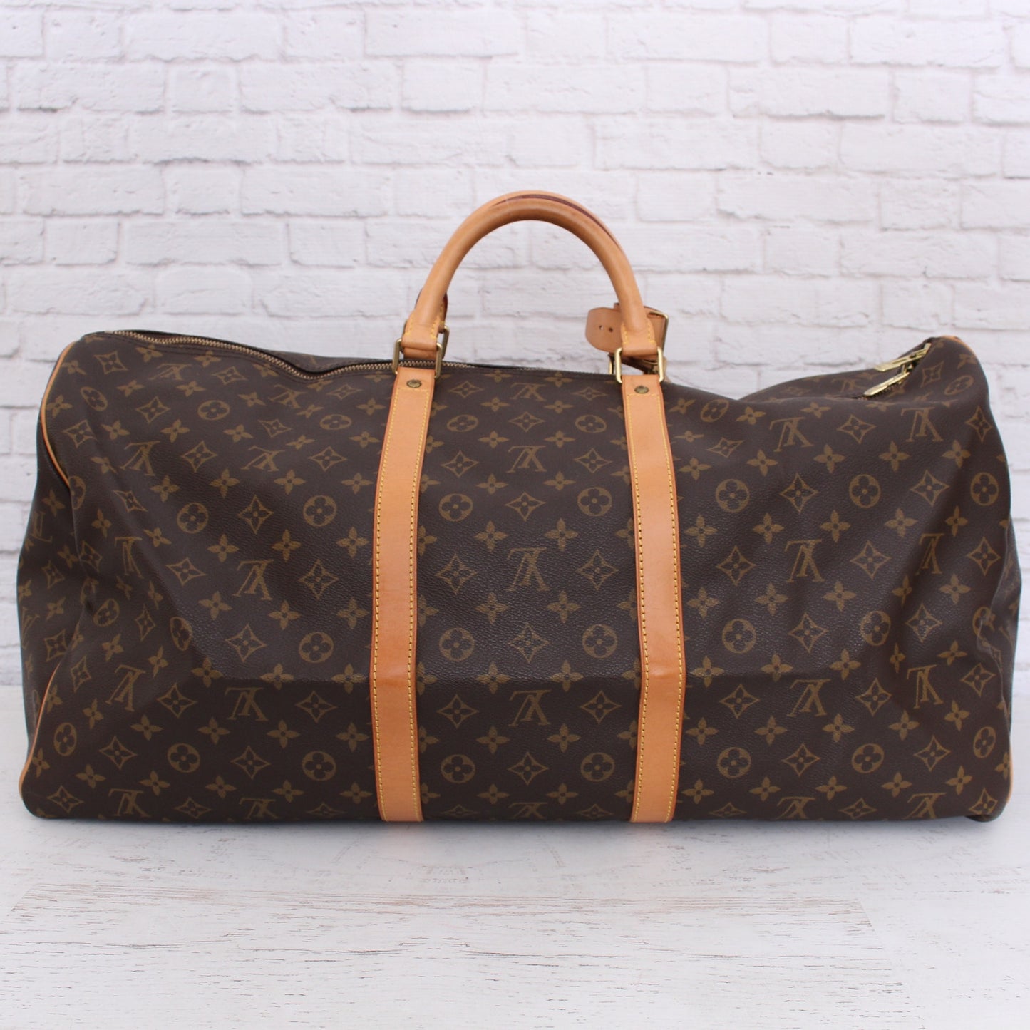 Louis Vuitton Keepall 60 Bandouliere Monogram Duffle Luggage Travel A3145