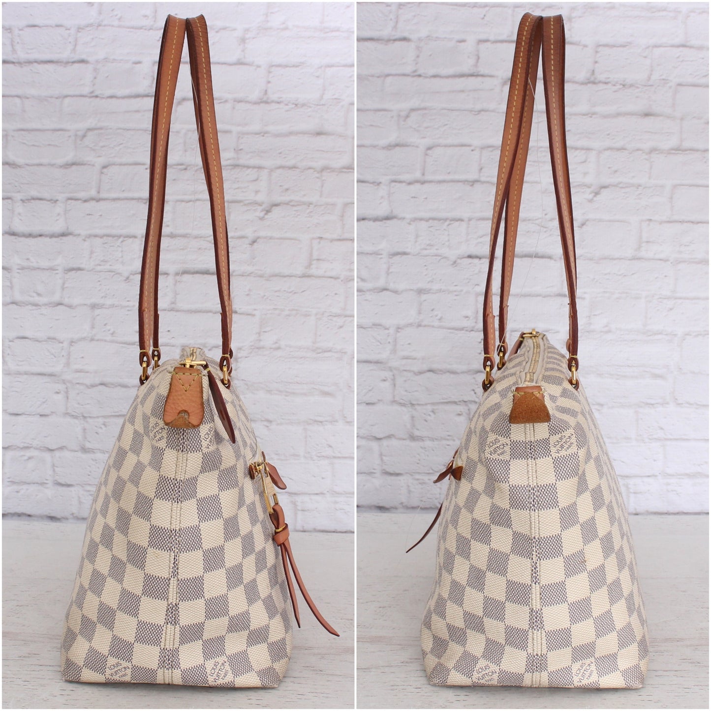 Louis Vuitton Iena PM Zip Tote Damier Azur Shoulder Bag