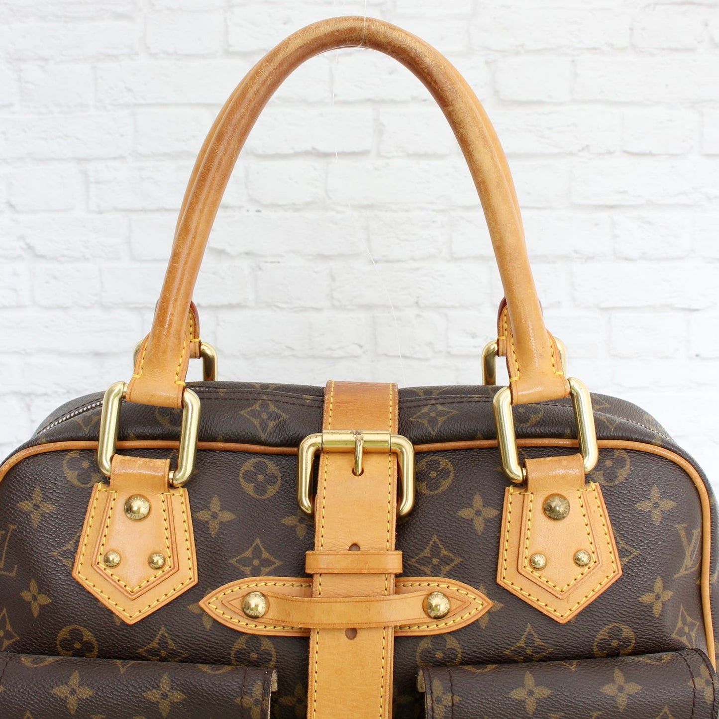 Louis Vuitton Manhattan GM Monogram Shoulder Bag Satchel Purse Zip LV