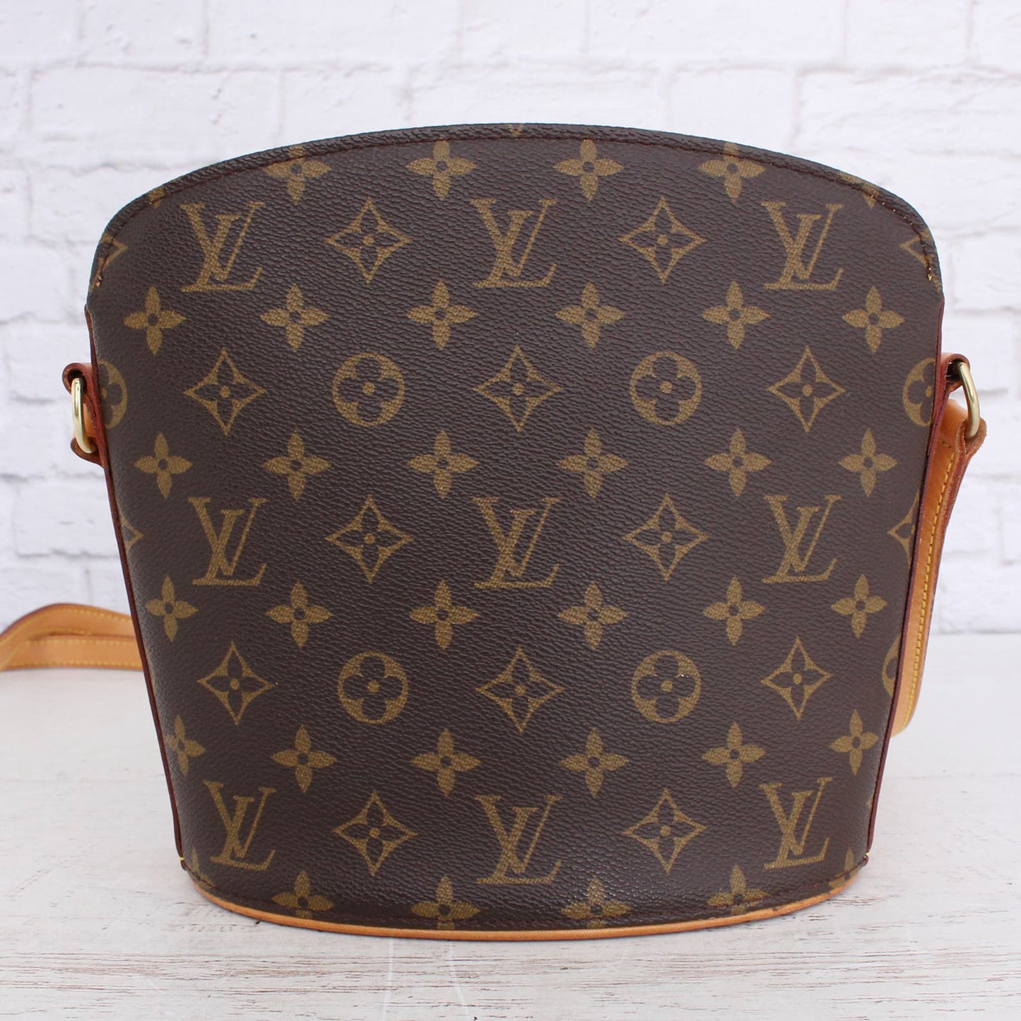 Louis Vuitton Drouot Monogram Crossbody & Shoulder Bag Brown Leather