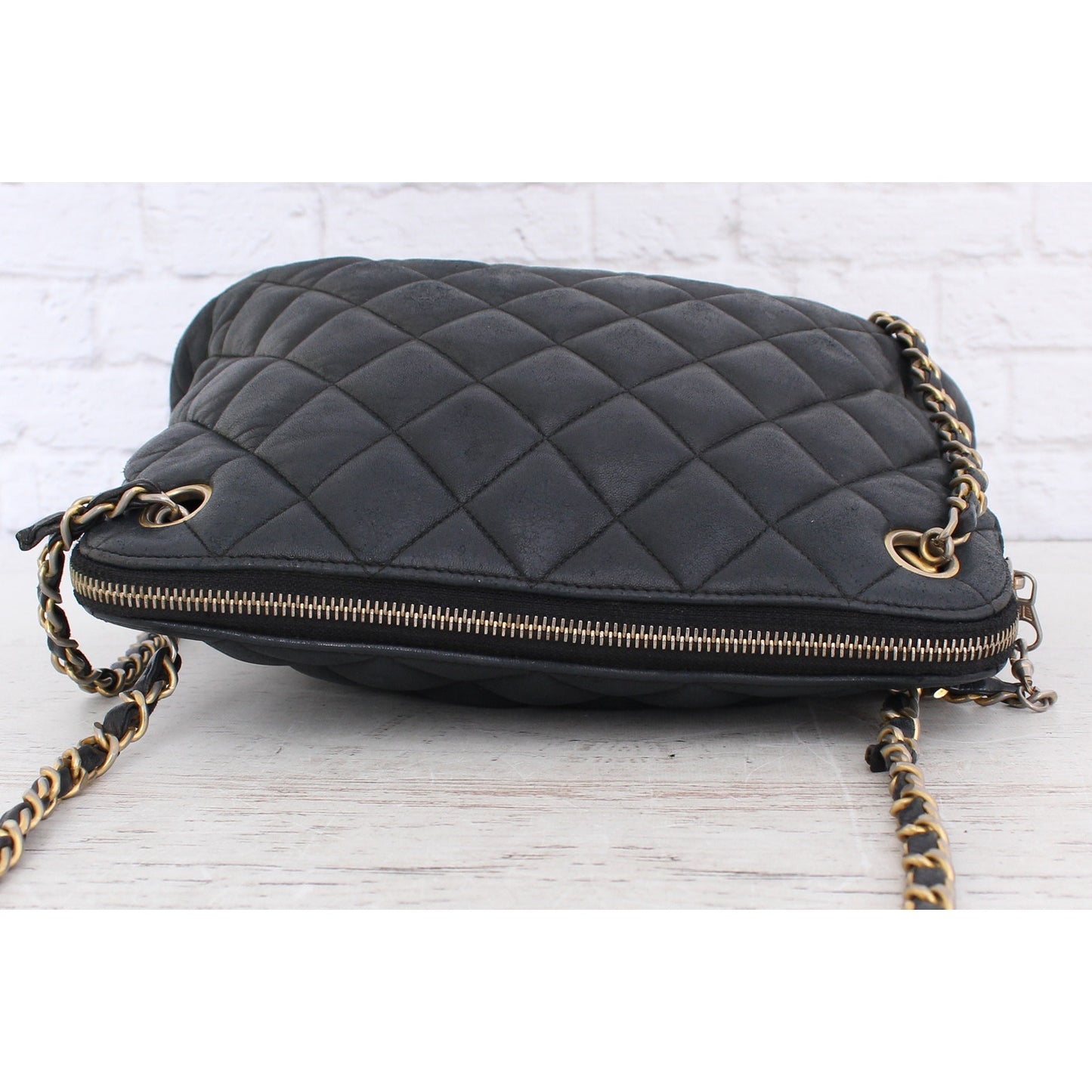 Chanel Timeless Quilted Lambskin Black Leather Shoulder Handbag Purse A424