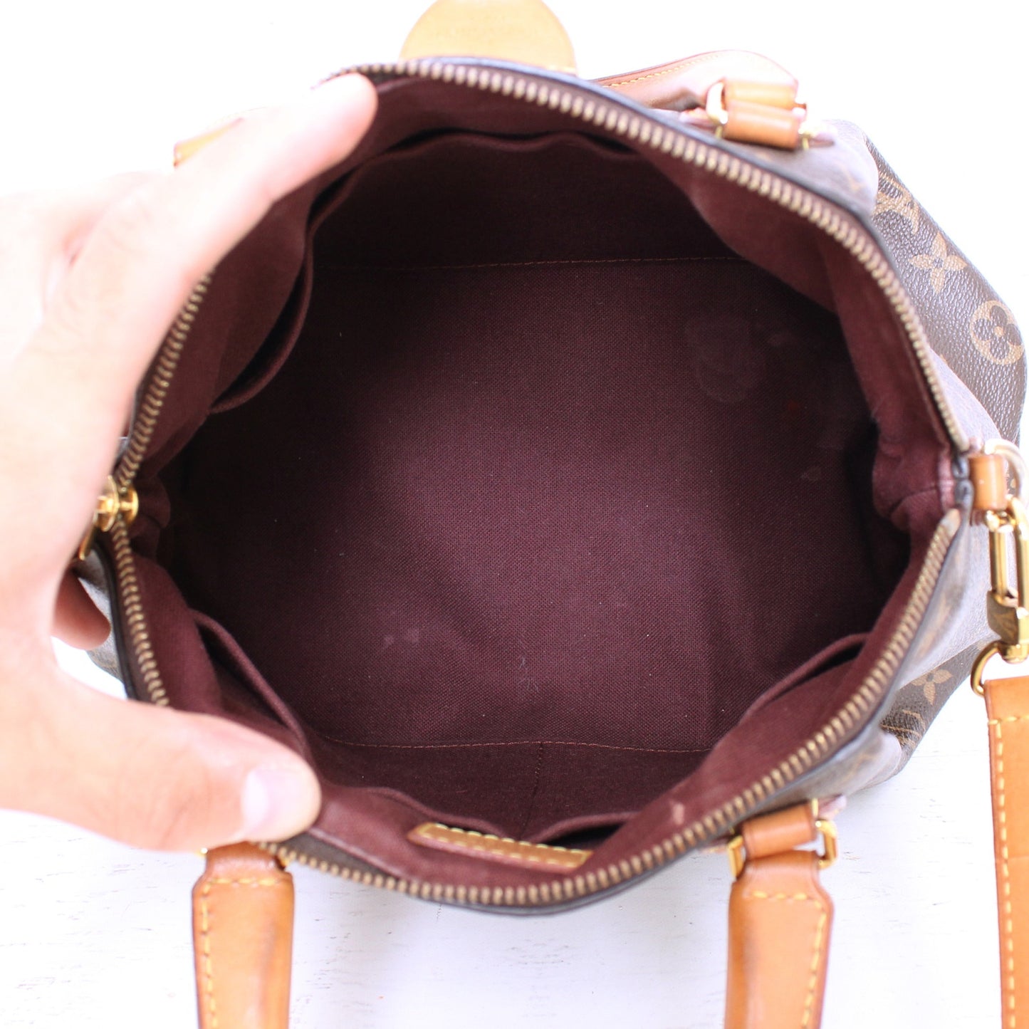 Louis Vuitton Rivoli PM Crossbody Monogram Canvas Satchel Brown Handbag A3573