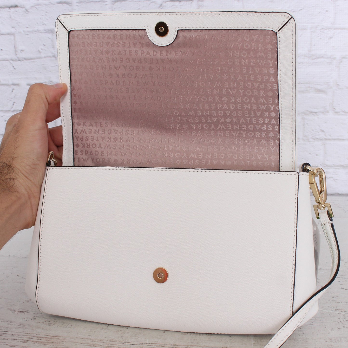 Kate Spade New York NEW 2Way Shoulder & Crossbody Chain Purse White