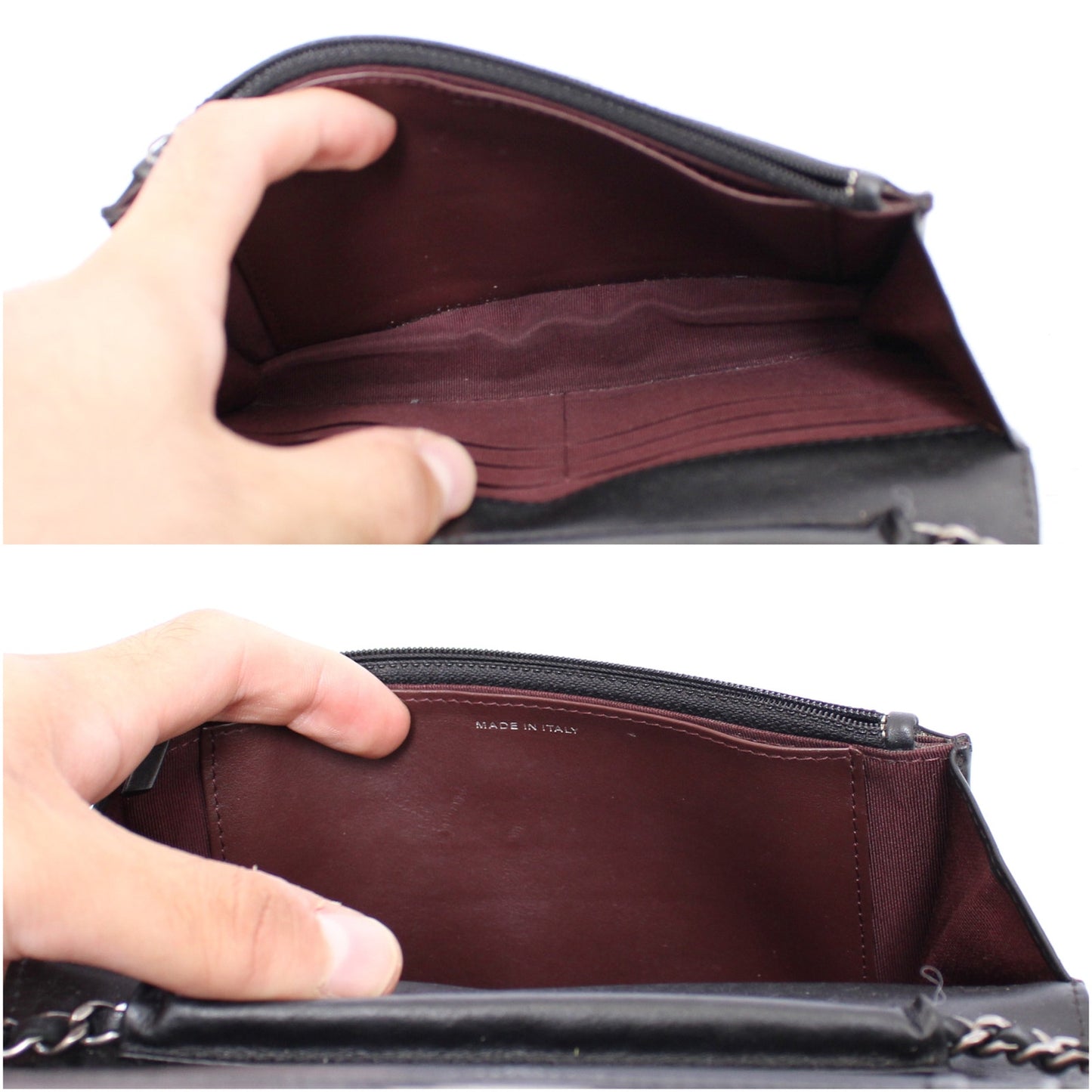 Chanel Wallet on Chain Black Lambskin Leather Purse A3960