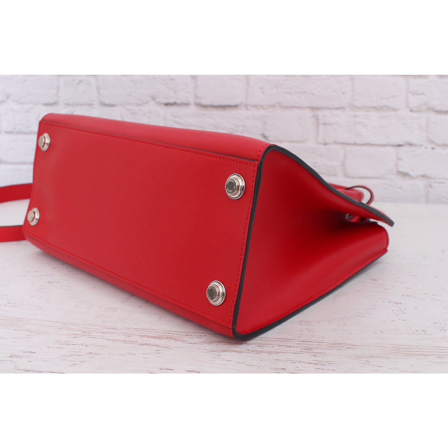 Louis Vuitton City Steamer PM Red Calfskin Leather Satchel Shoulder A3392