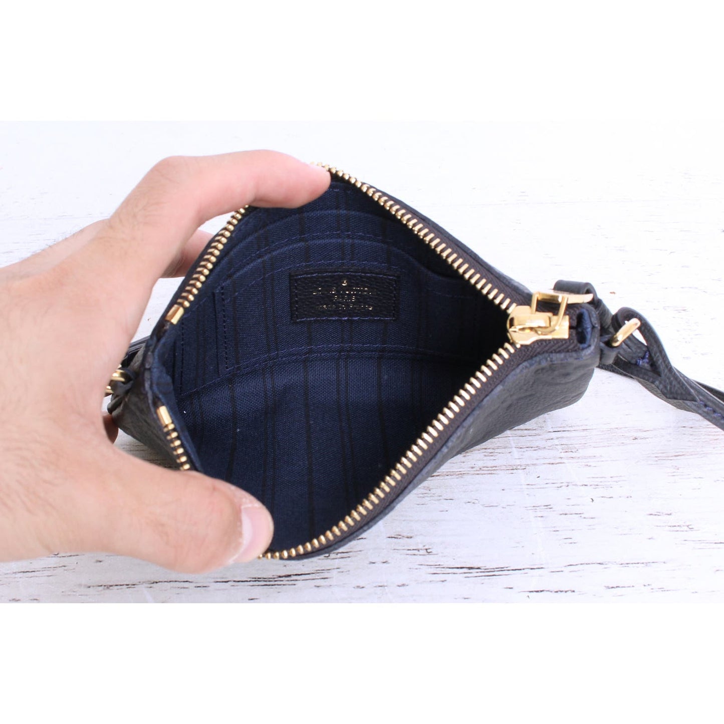 Louis Vuitton Citadine GM Black Empreinte Pouch Leather Women Clutch