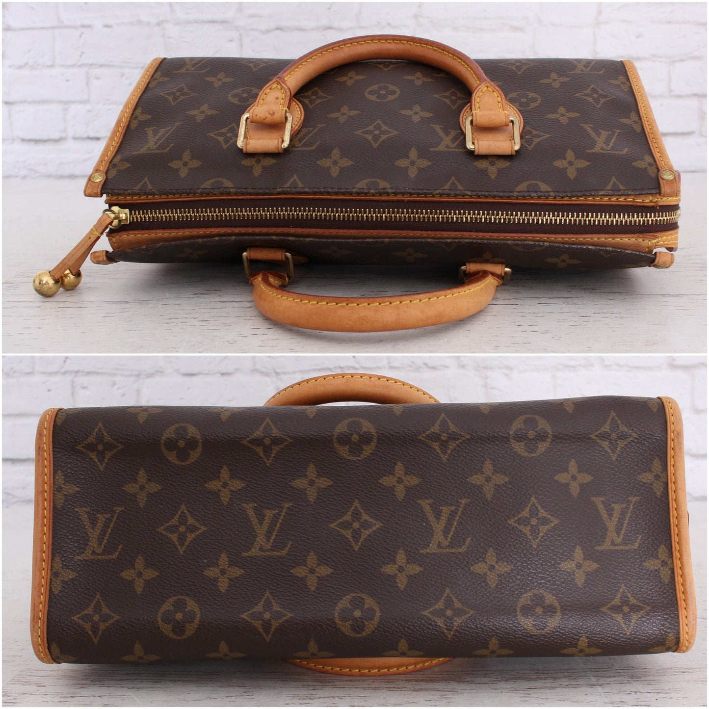 Louis Vuitton Popincourt Handle Crossbody Monogram Purse Leather Brown