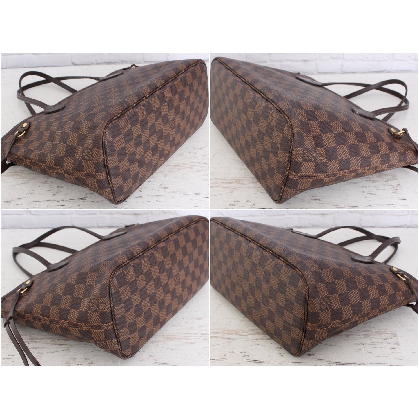 Louis Vuitton Neverfull PM Small Damier Ebene Leather Tote