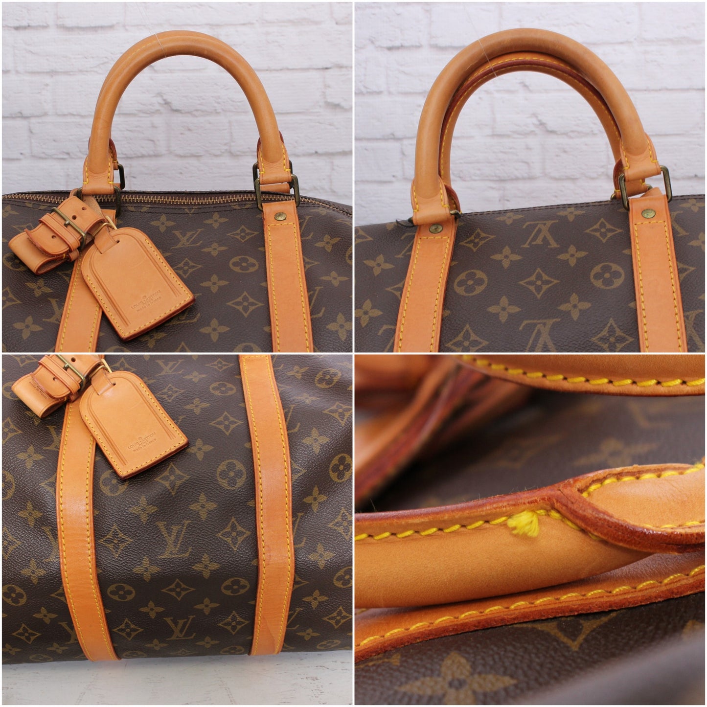 Louis Vuitton Keepall Bandouliere 55 Messenger Monogram Brown Travel A2282