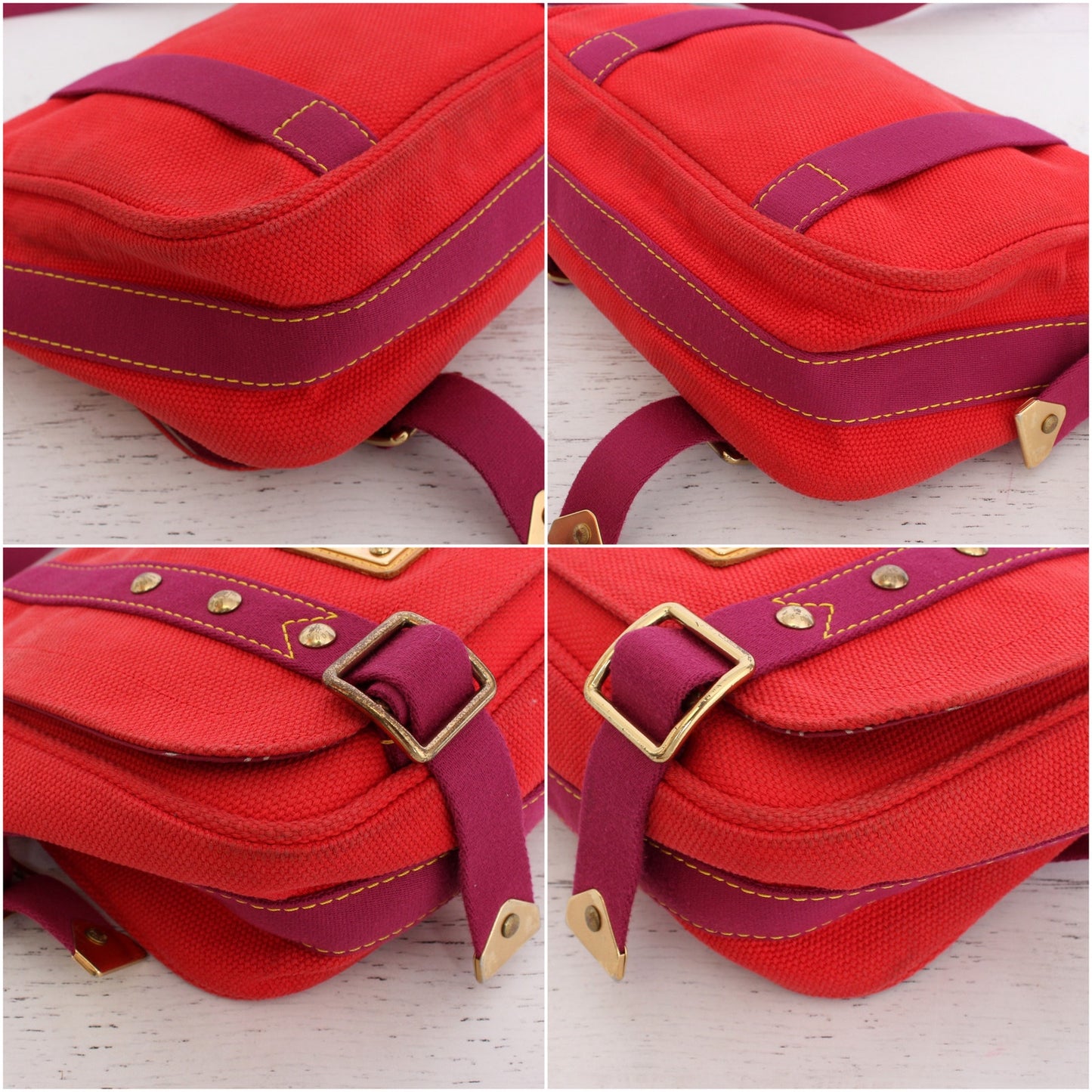 Louis Vuitton Besace PM Red Antigua Crossbody Purse Messenger Purse A3462
