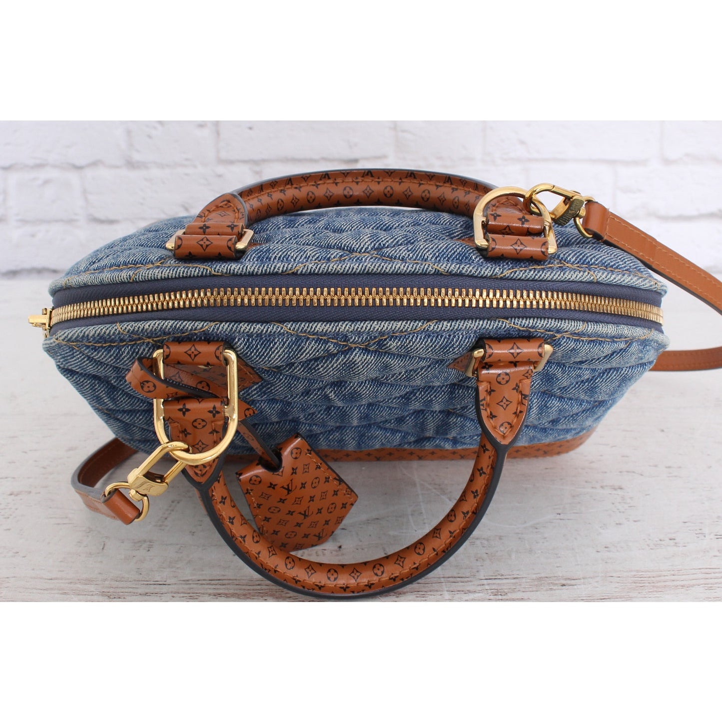 Louis Vuitton Alma BB Malletage Denim Crossbody