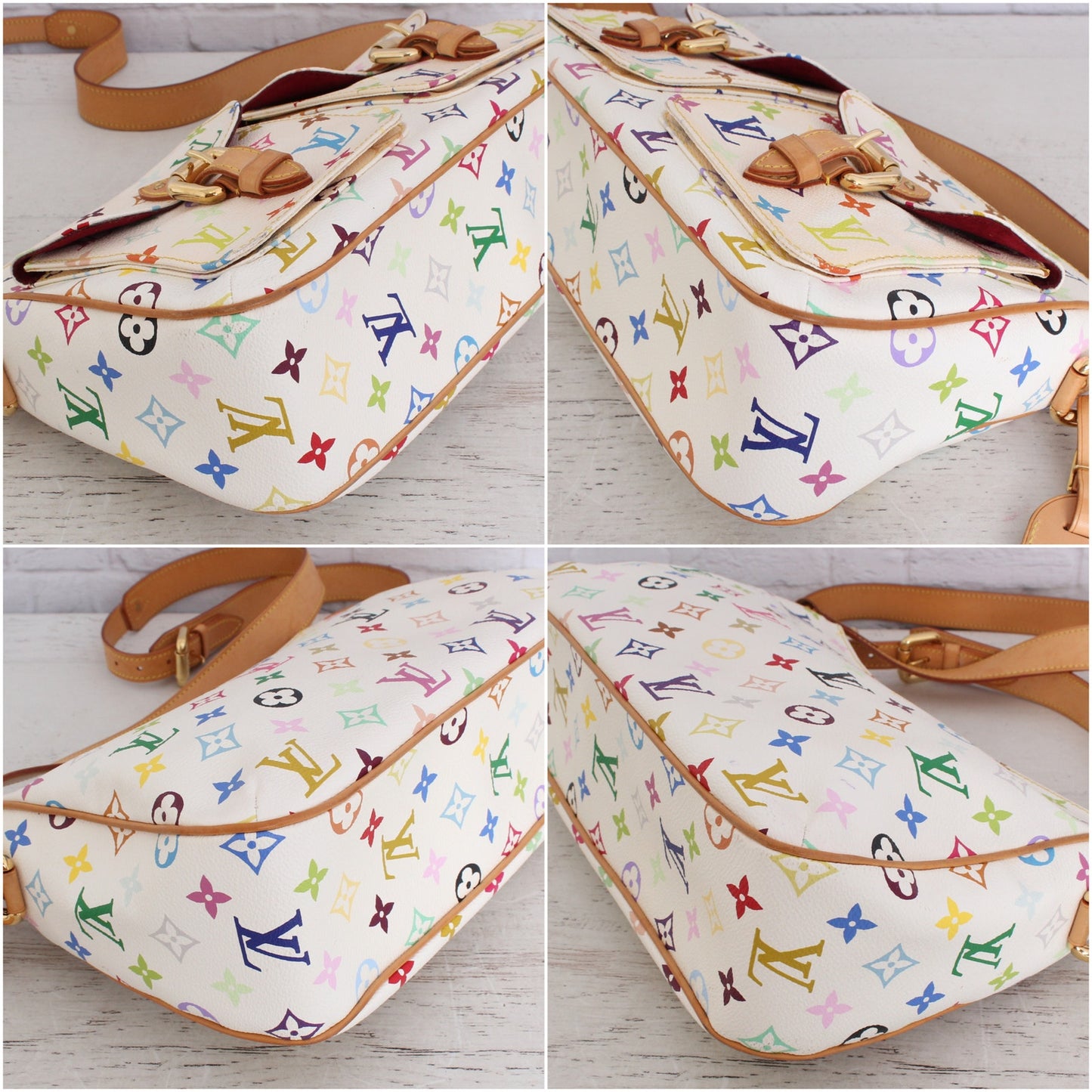 Louis Vuitton Lodge GM White Multicolor Crossbody Leather Shoulder Bag