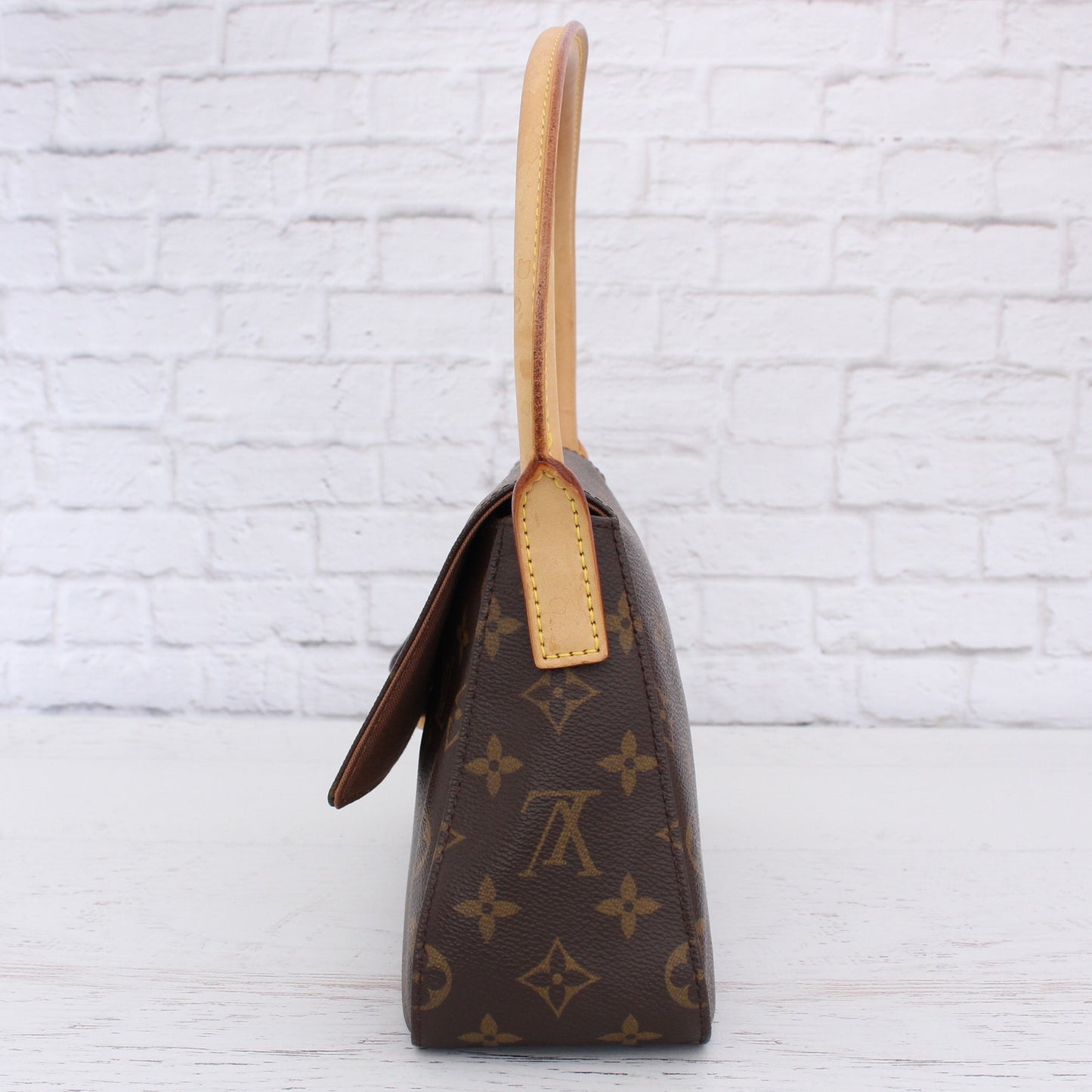 Louis Vuitton Mini Looping Shoulder Bag Monogram Purse Tote Leather Handbag Zip