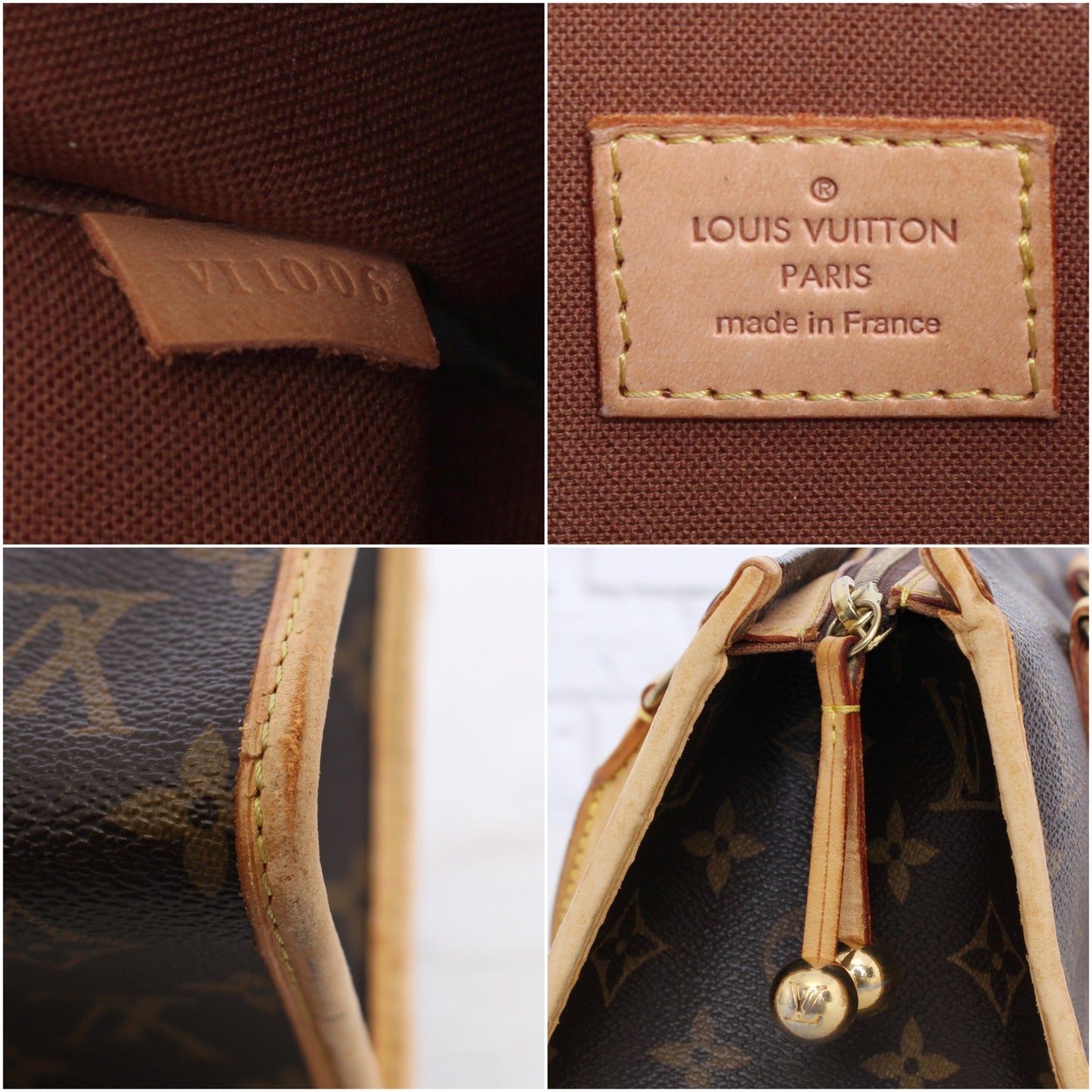 Louis Vuitton Popincourt Monogram Satchel Bag Purse Leather Brown Zip