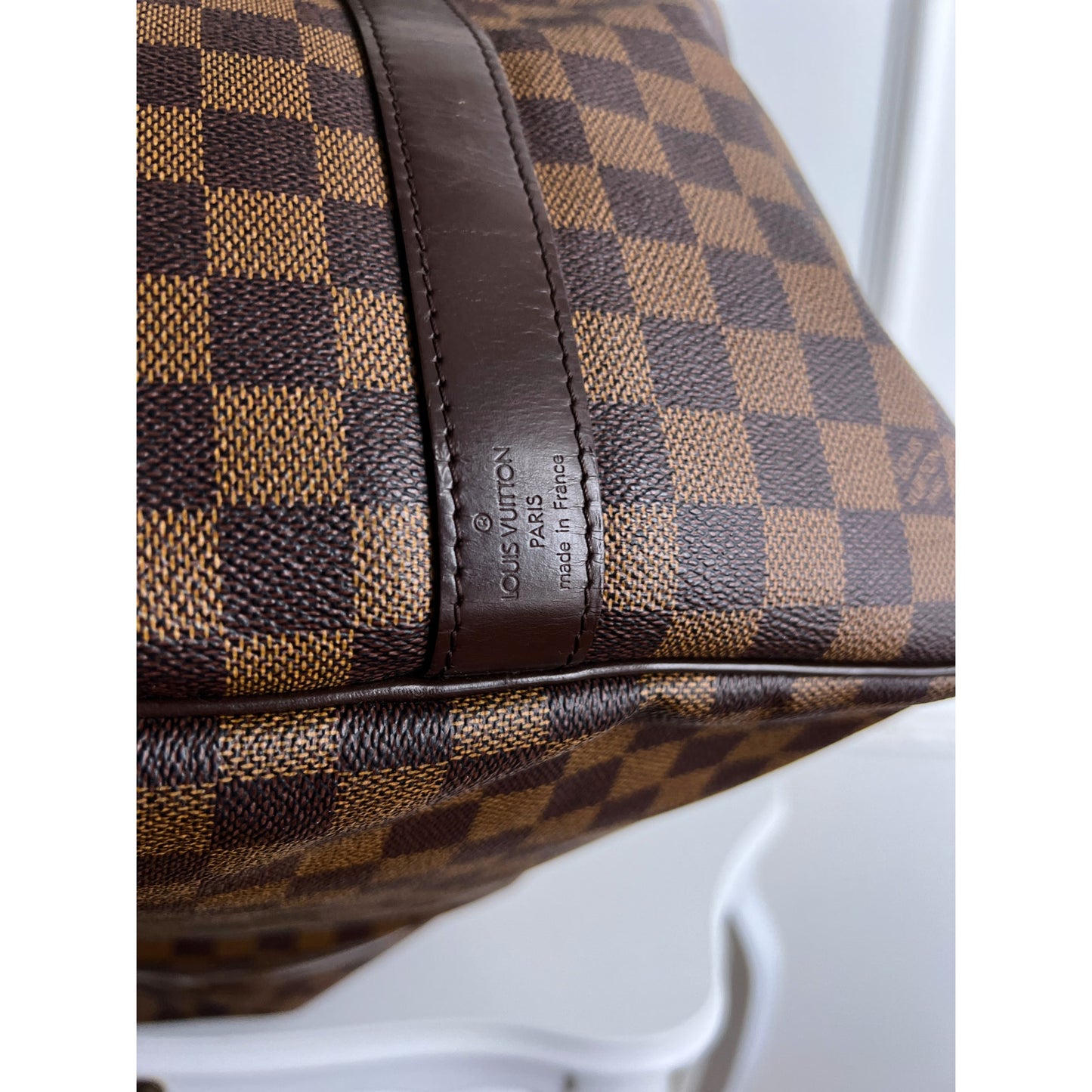 Authentic Louis Vuitton Keepall Bandouliere 55 Damier Ebene Travel Bag