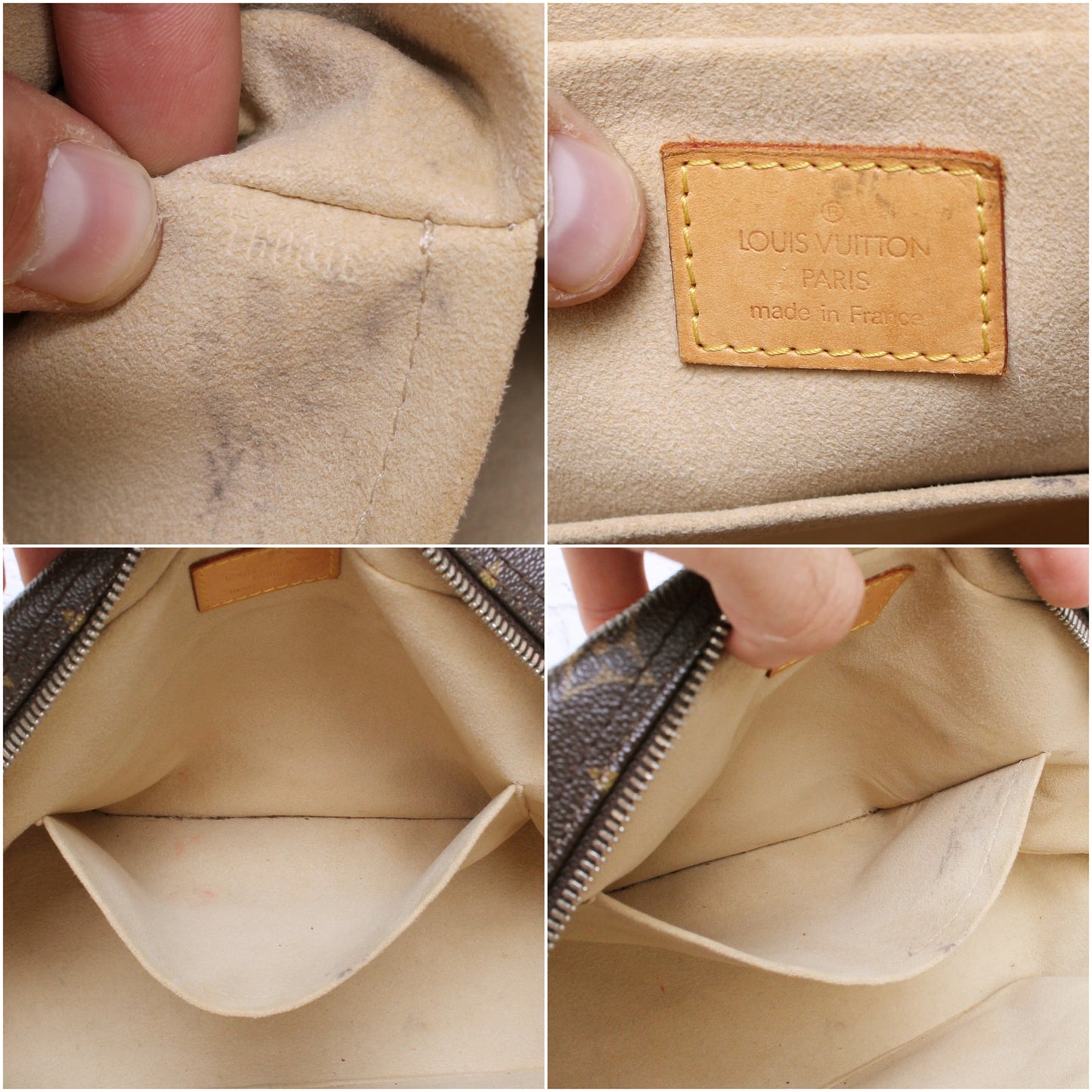 Louis Vuitton Manhattan PM Satchel Monogram Tote Handbag Brown Purse A5104