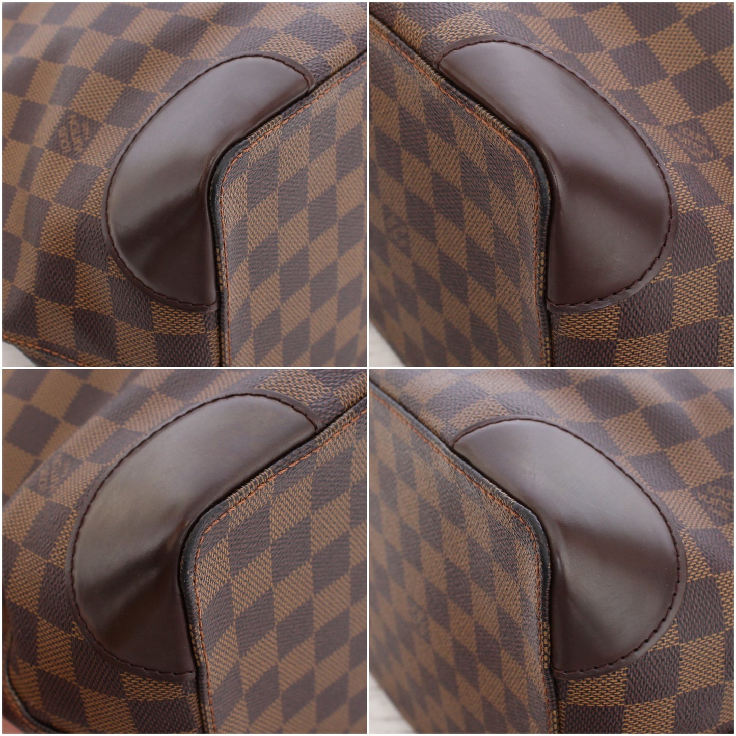 Louis Vuitton Hampstead MM Damier Ebene Tote Brown Shoulder Purse Handbag A3393