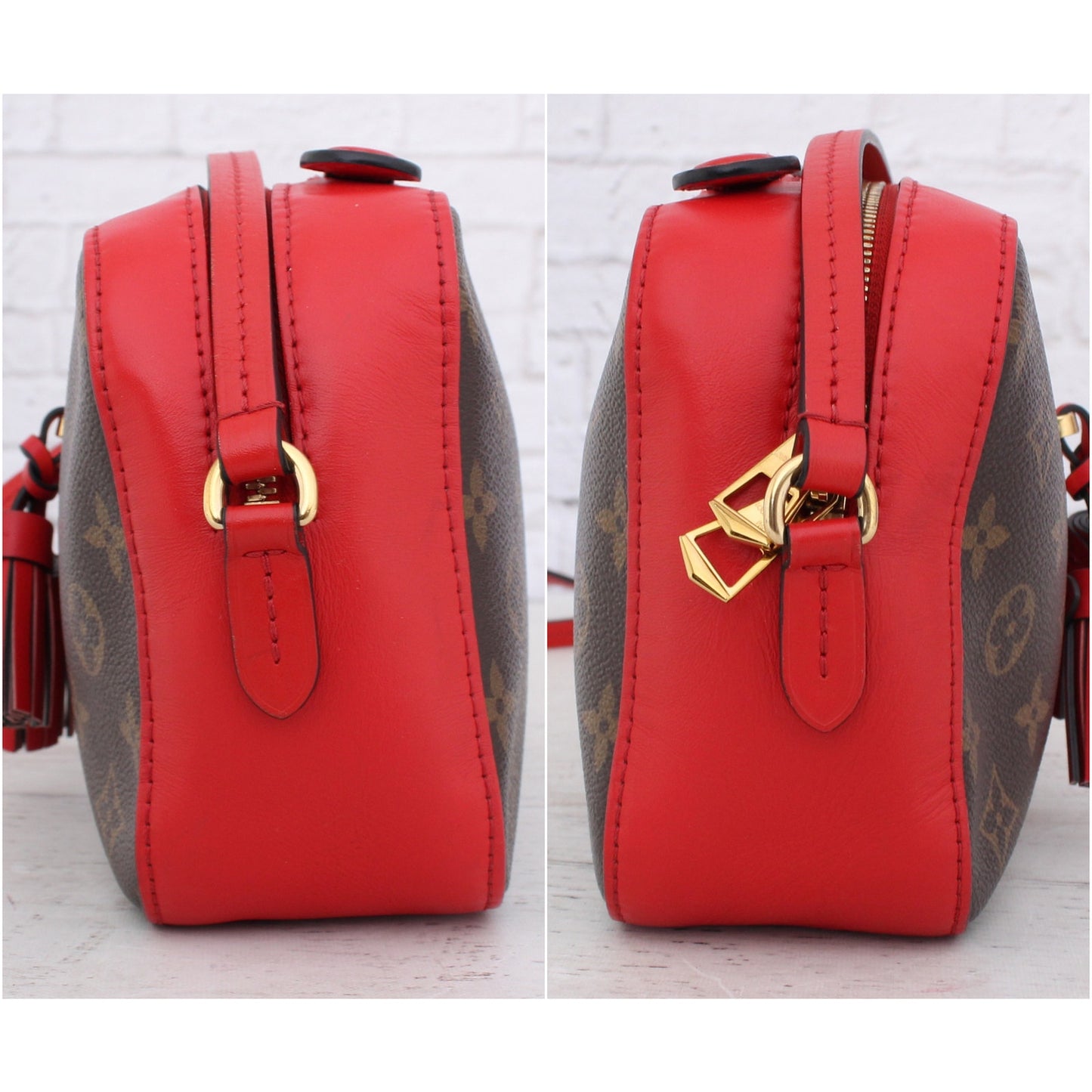 Louis Vuitton Saintonge Monogram Red Crossbody