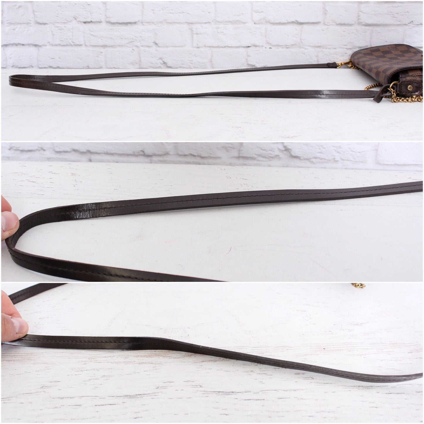 Louis Vuitton Favorite PM Damier Ebene Crossbody & Shoulder Purse Women A5530