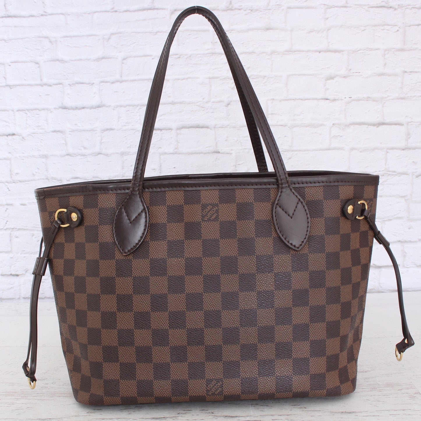 Louis Vuitton Neverfull PM Small Damier Ebene Leather Tote