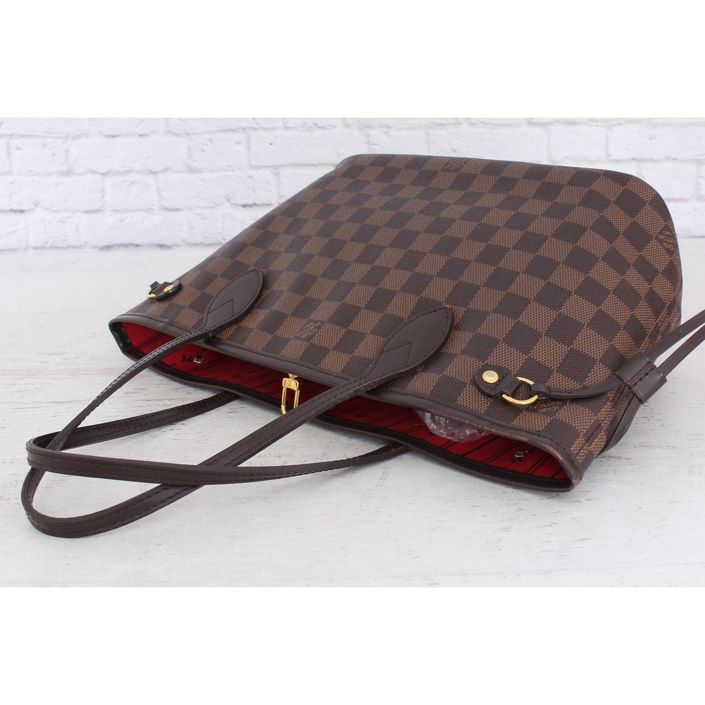 Louis Vuitton Neverfull PM Small Damier Ebene Leather Tote