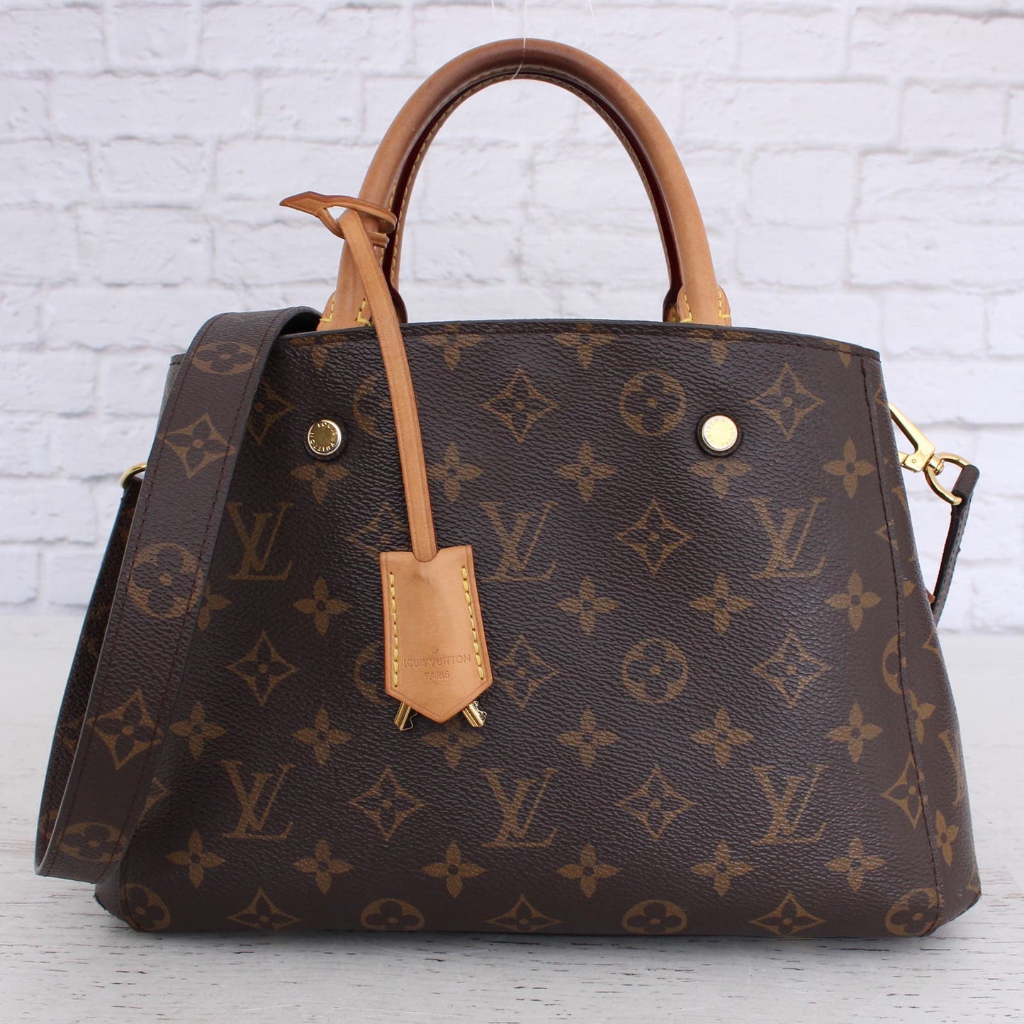 Louis Vuitton Montaigne BB Crossbody Satchel Monogram Handbag Purse LV