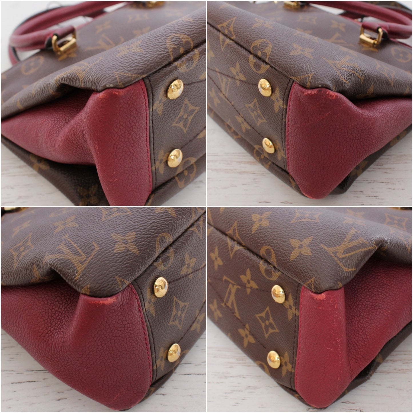Louis Vuitton Pallas BB Monogram Raisin Satchel Crossbody Purse Tote A5089
