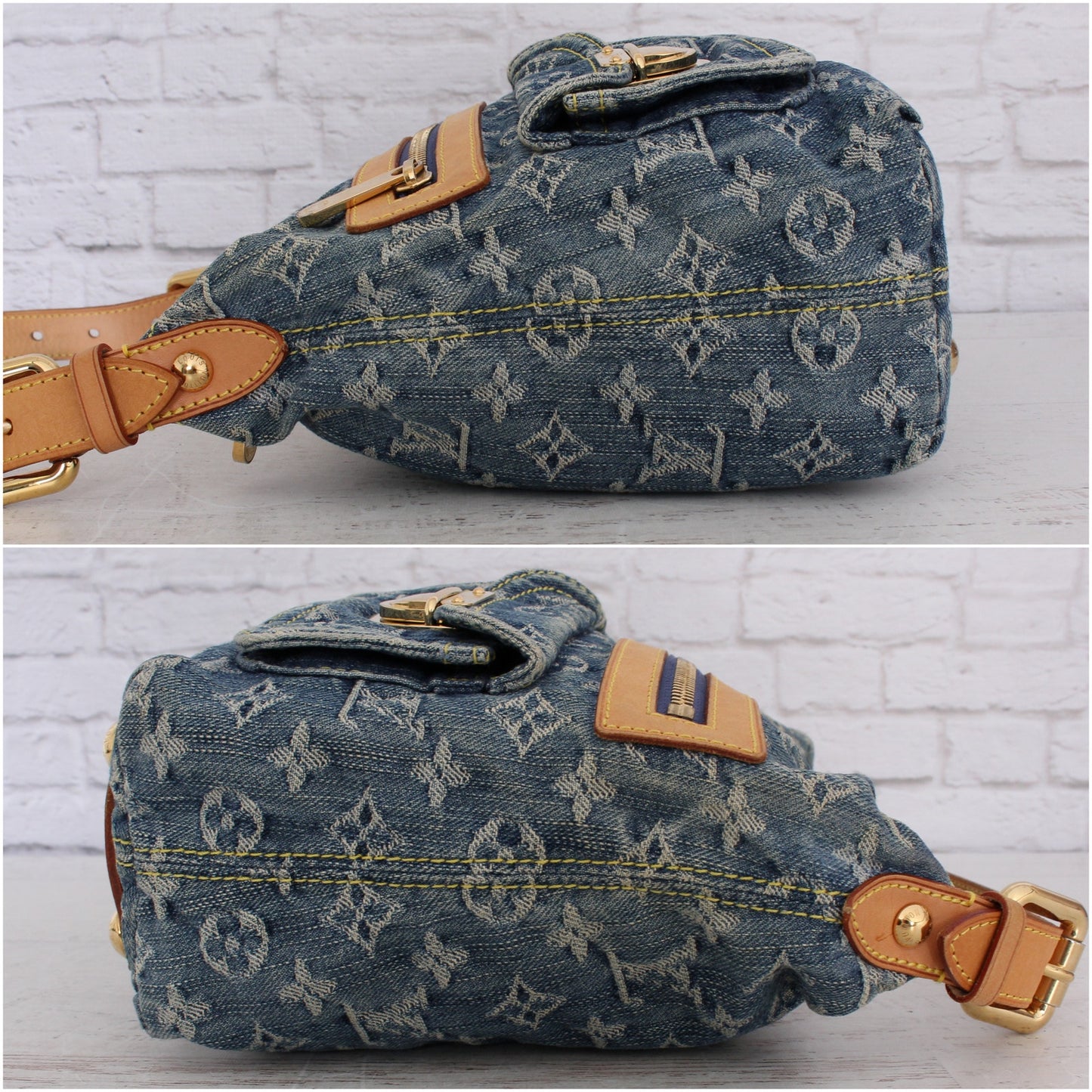 Louis Vuitton Baggy PM Blue Denim Monogram Crossbody