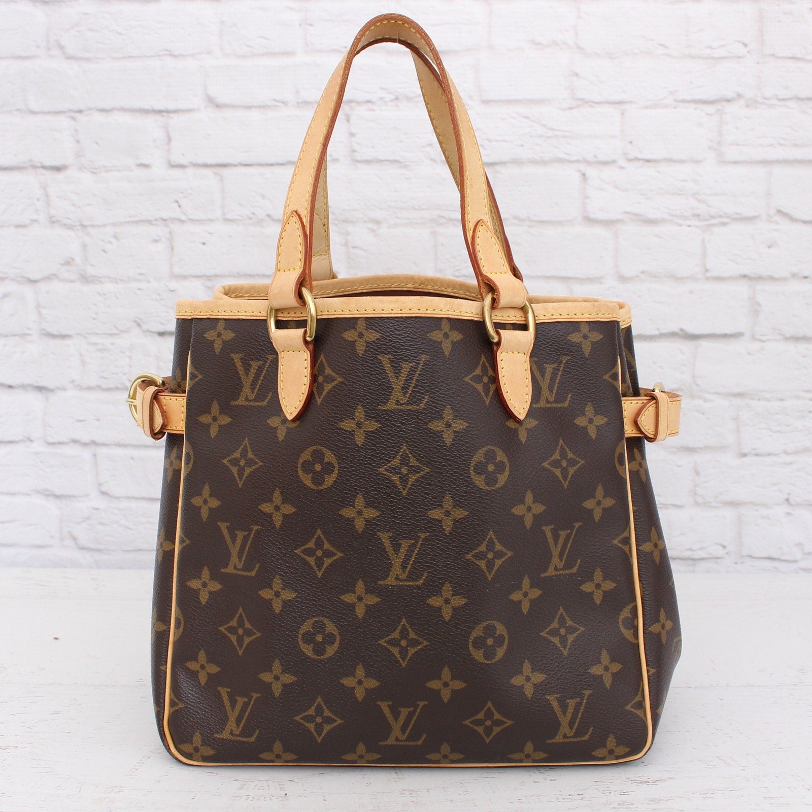 Louis Vuitton Batignolles PM Monogram Shoulder Tote Purse Leather A2546