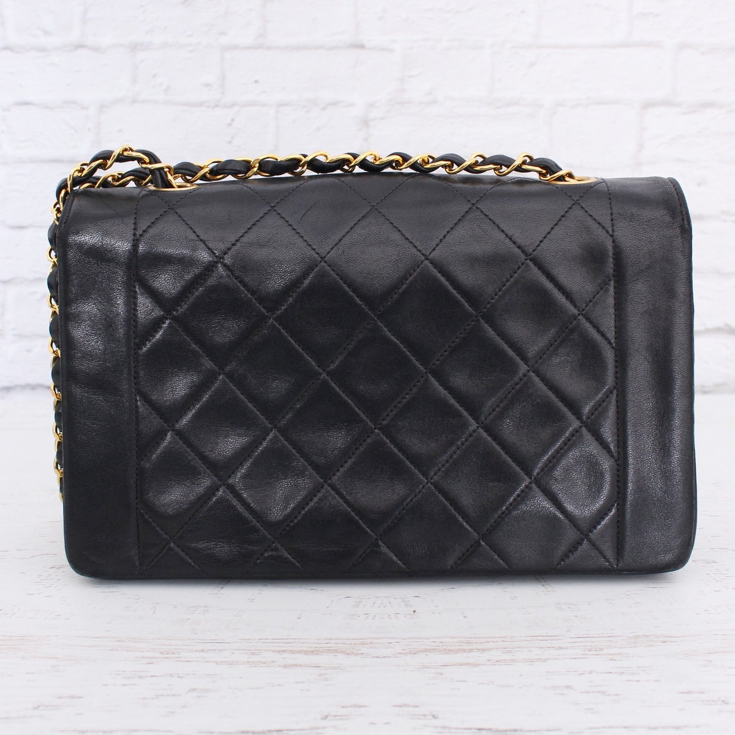 Chanel Diana Black Lambskin Purse Crossbody Shoulder Bag