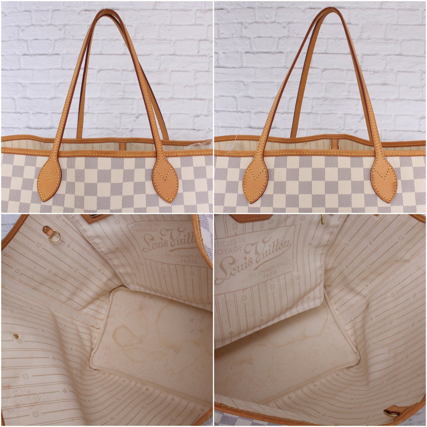 Louis Vuitton Neverfull GM Damier Azur Large Tote GREAT Shoulder Bag