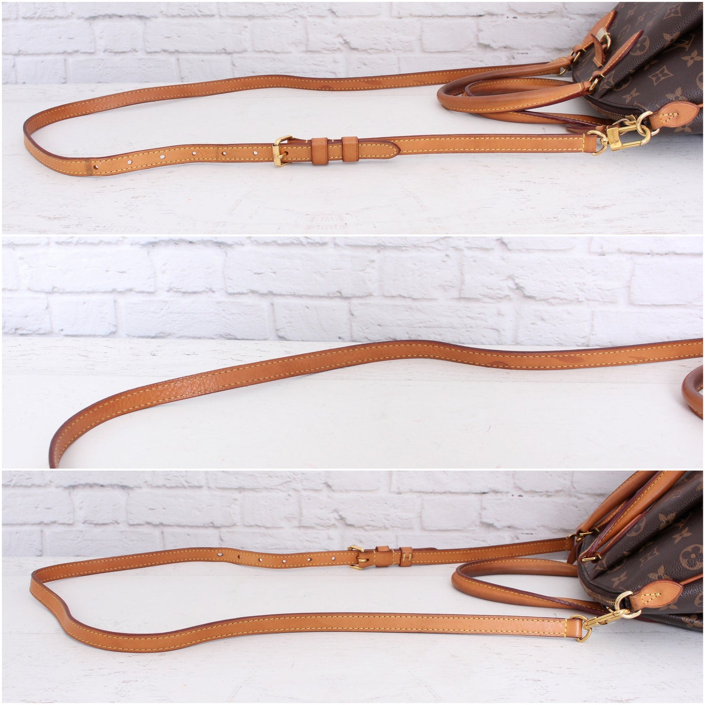 Louis Vuitton Rivoli PM Crossbody Monogram Canvas Satchel Brown Handbag A3573