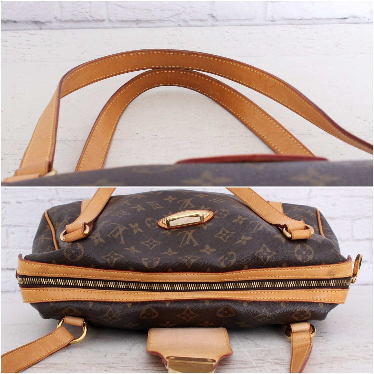 Louis Vuitton Stresa PM Shoulder Bag Monogram Handbag Canvas Brown Zip