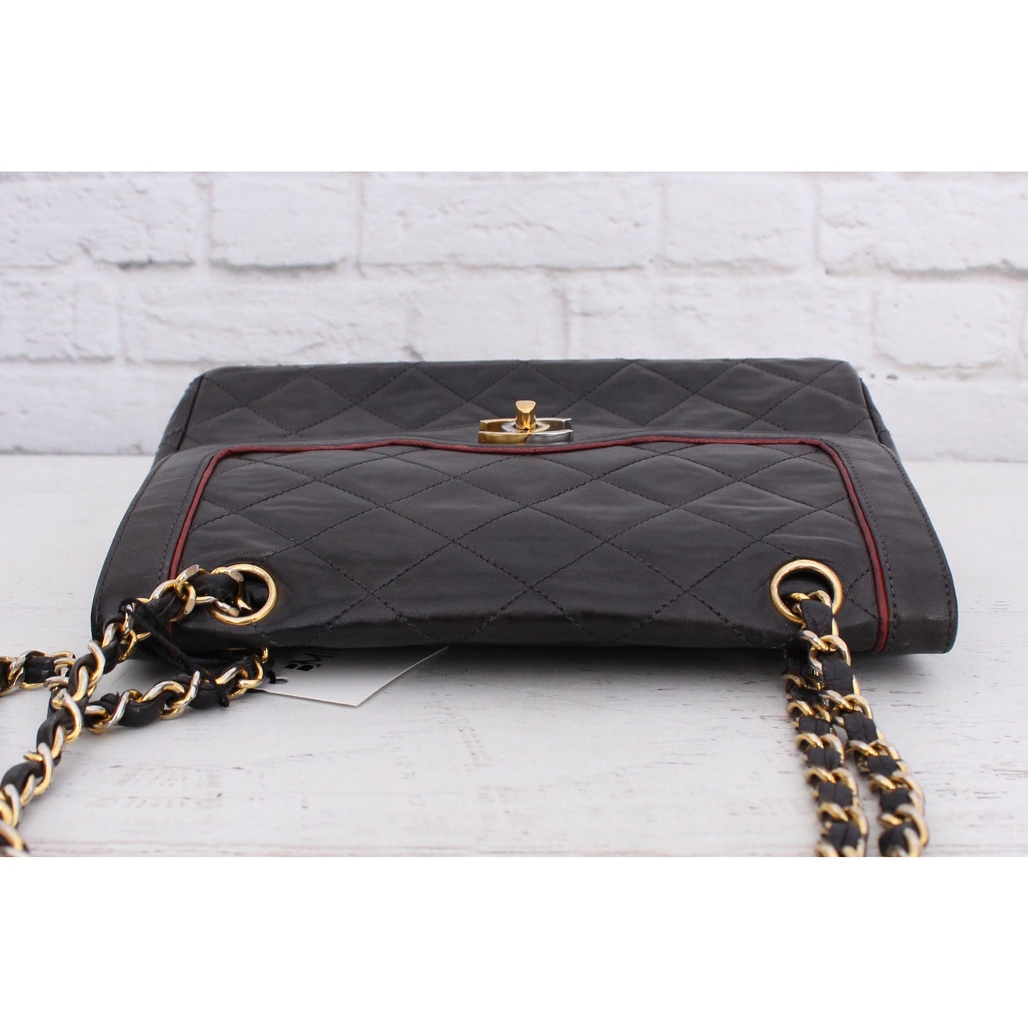 Chanel Paris Limited Two Tone Double Flap Black Lambskin Shoulder Crossbody