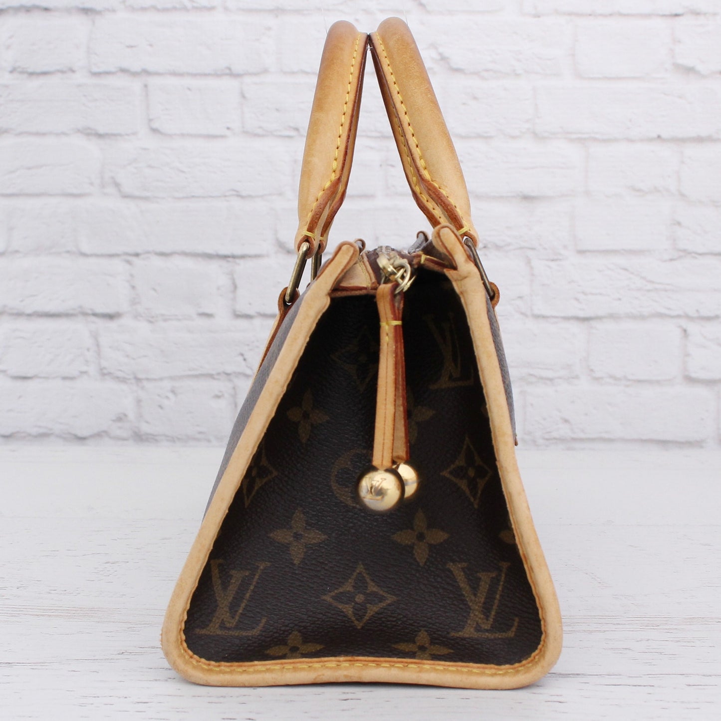 Louis Vuitton Popincourt Monogram Satchel Bag Purse Leather Brown Zip