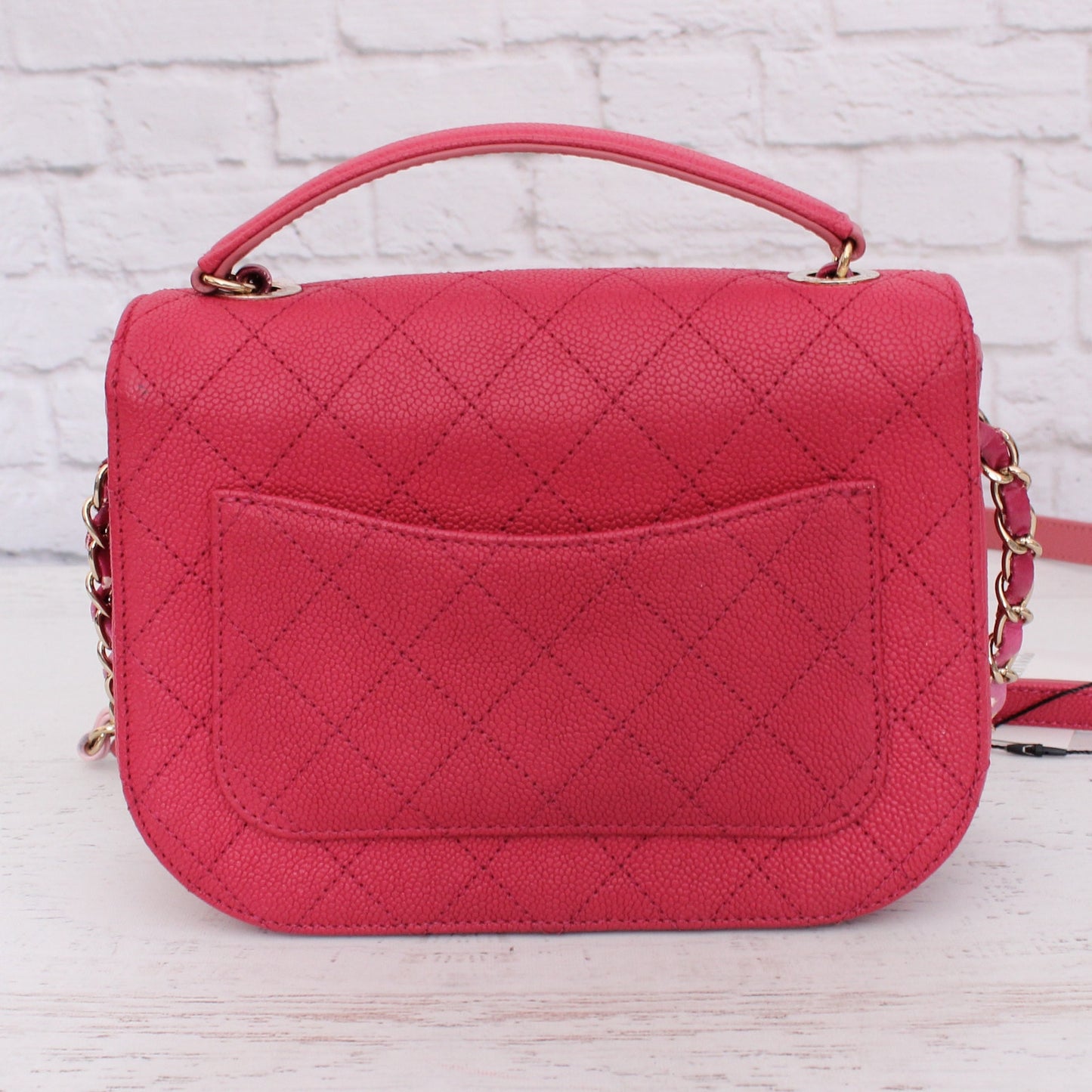 Chanel Paris-Cuba Flap Bag Magenta Caviar Leather Shoulder Crossbody Purse A4937
