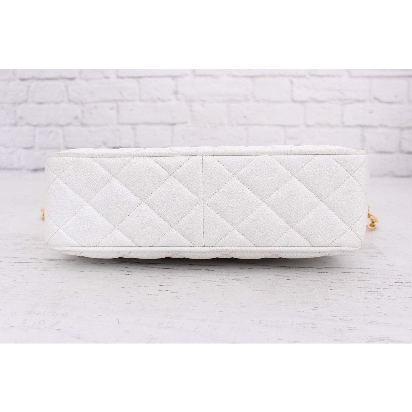 Chanel CC Camera Bag White Caviar Leather Shoulder Handbag A4730