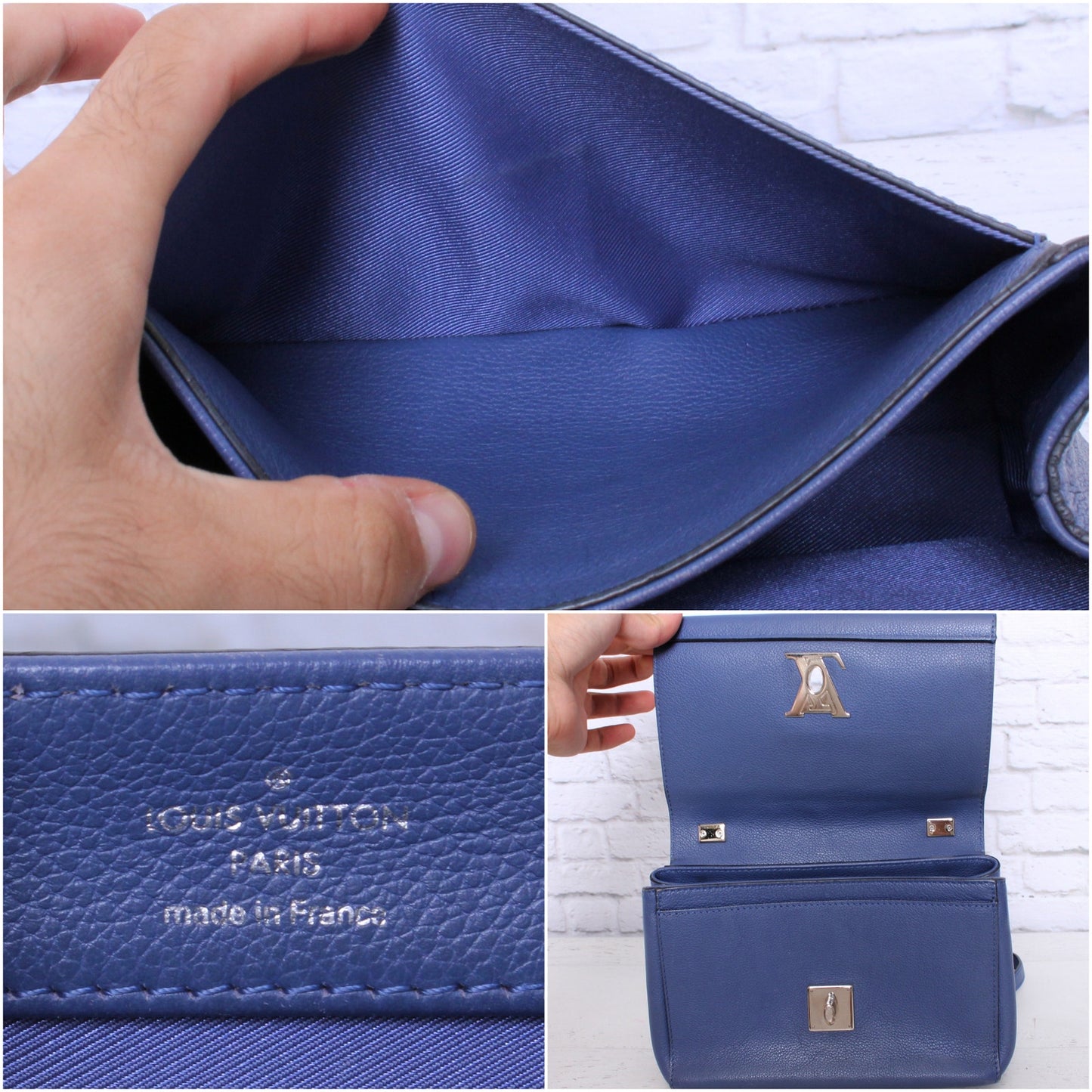 Louis Vuitton Lockme II BB Blue Calfskin Leather Crossbody & Shoulder A5040