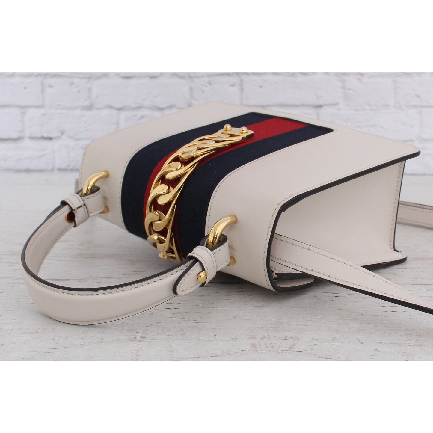 Gucci Mini Sylvie White Floral Crossbody Small