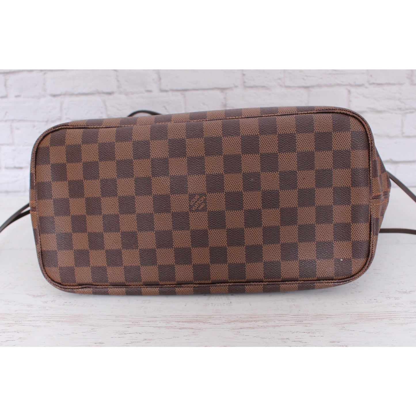 Louis Vuitton Neverfull MM Damier Ebene Leather Tote Shoulder Purse Brown A4981