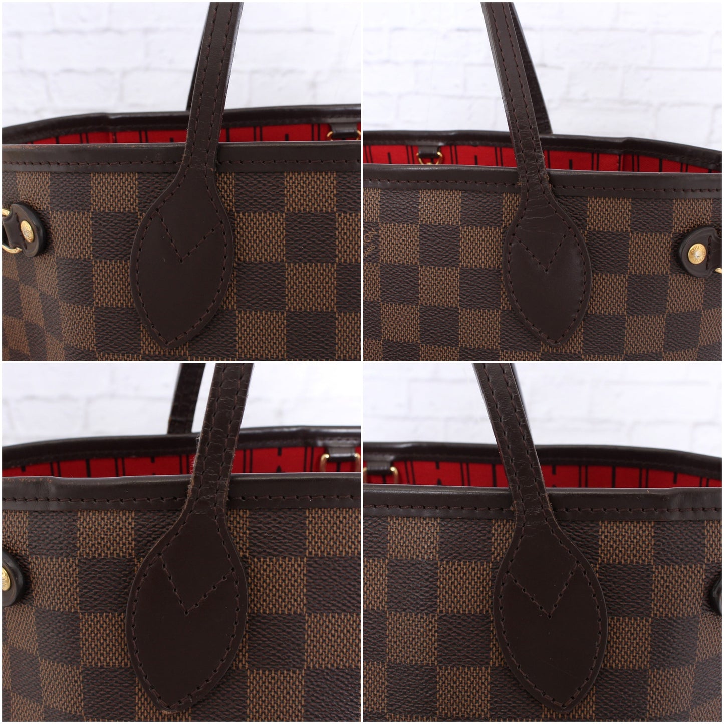 Louis Vuitton Neverfull PM Small Damier Ebene Leather Tote