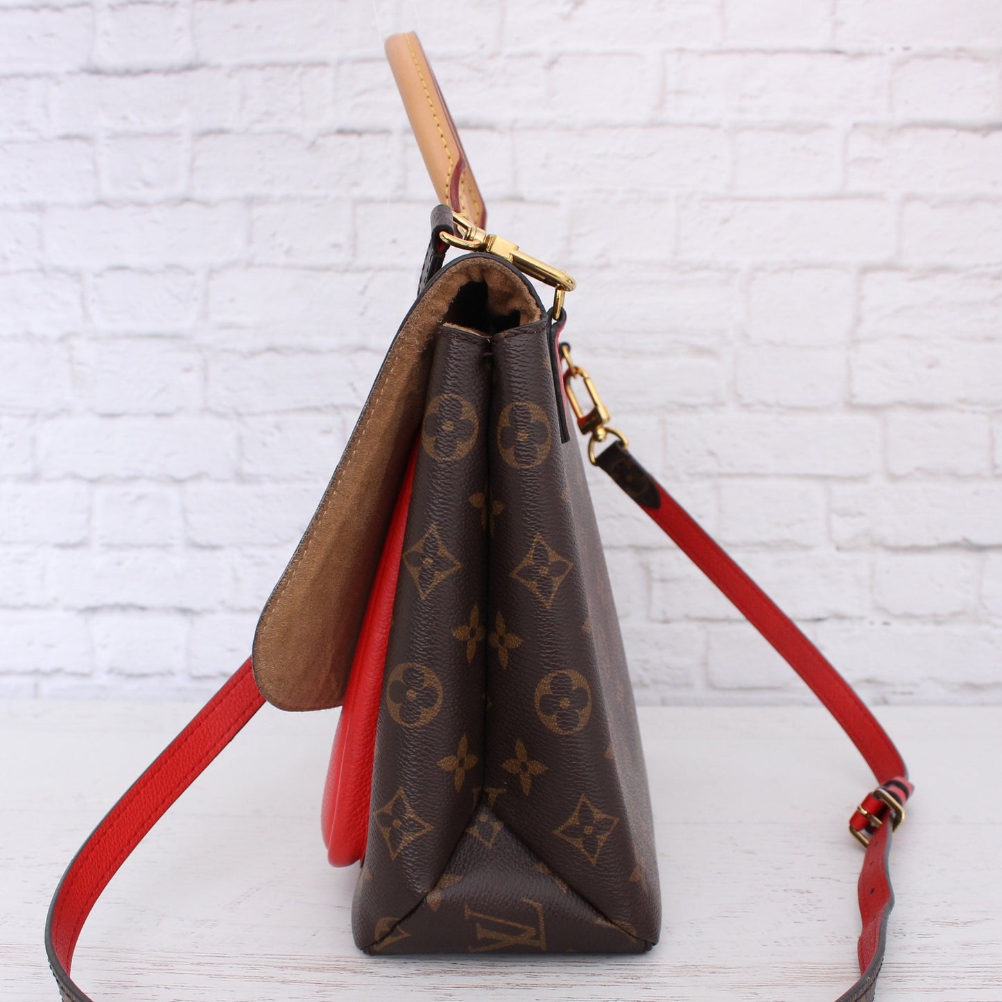 Louis Vuitton Marignan Monogram Leather Crossbody & Satchel Red Purse