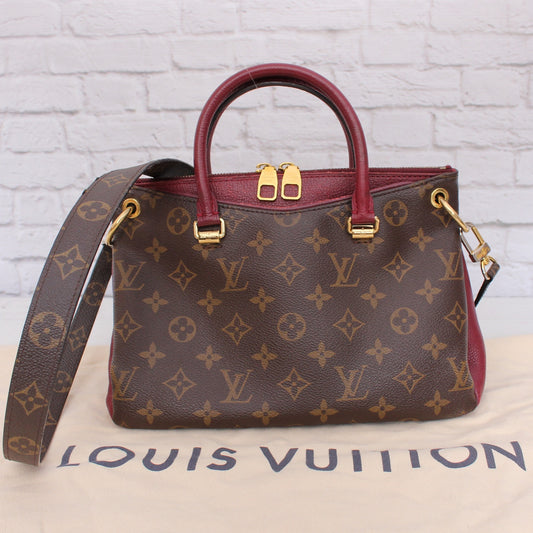 Louis Vuitton Pallas BB Monogram Raisin Satchel Crossbody Purse Tote A5089