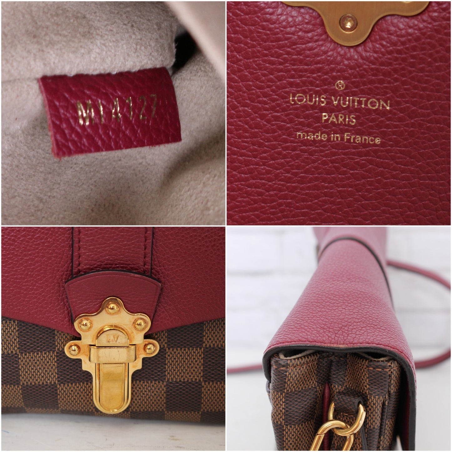 Louis Vuitton Clapton PM Damier Ebene Brown Crossbody Shoulder Purse C0007
