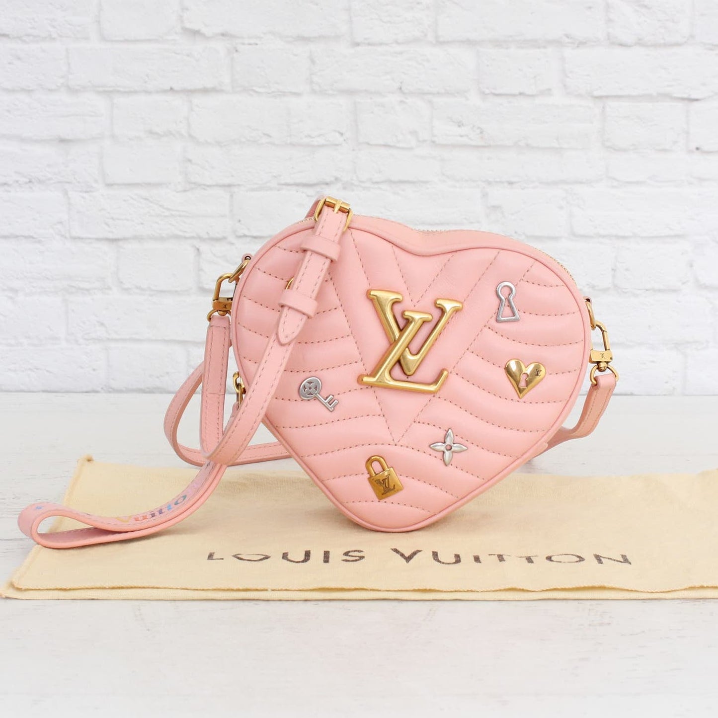 Louis Vuitton New Wave Lovelock Heart Pink Calfskin Limited Crossbody