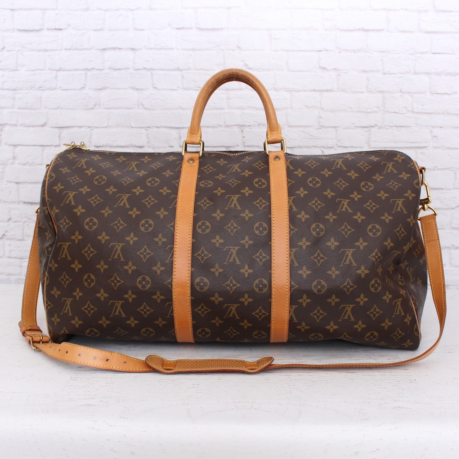 Louis Vuitton Keepall Bandouliere 55 Messenger Monogram Brown Travel A2321